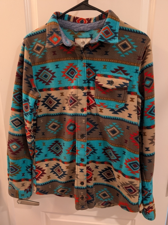 Legendary Whitetails Tops - Women's Southwestern Patterned Fleece Button Up